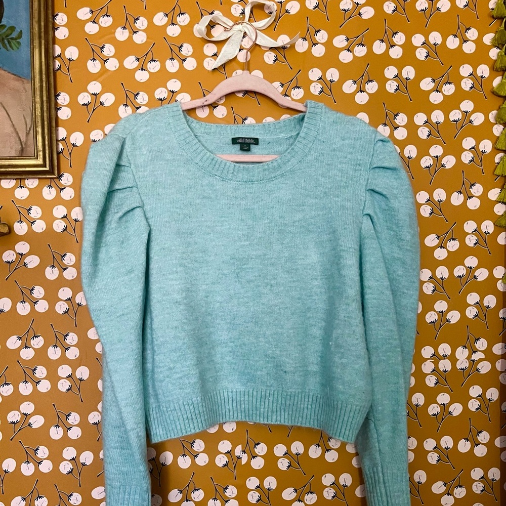 Wild Fable Light Blue puff sleeve sweater sz XL